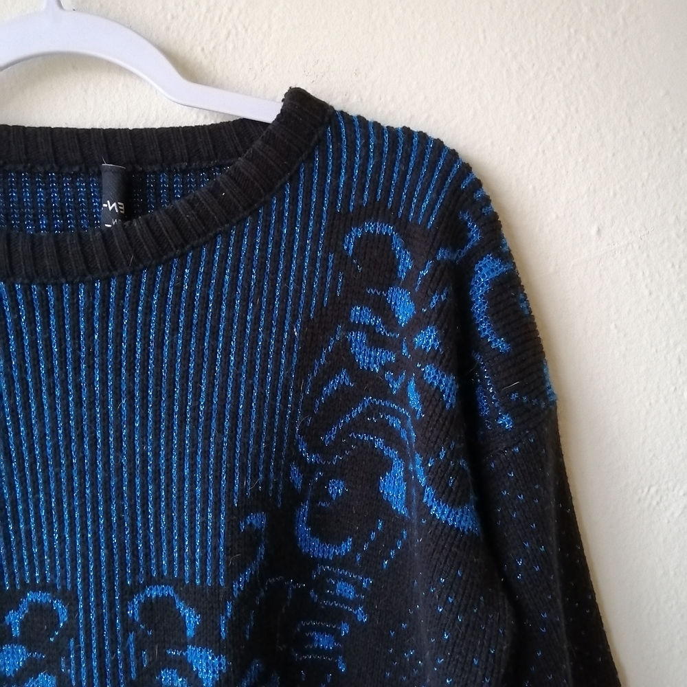 Vintage 80s Floral Sparkle Sweater - Picture 5 of 8